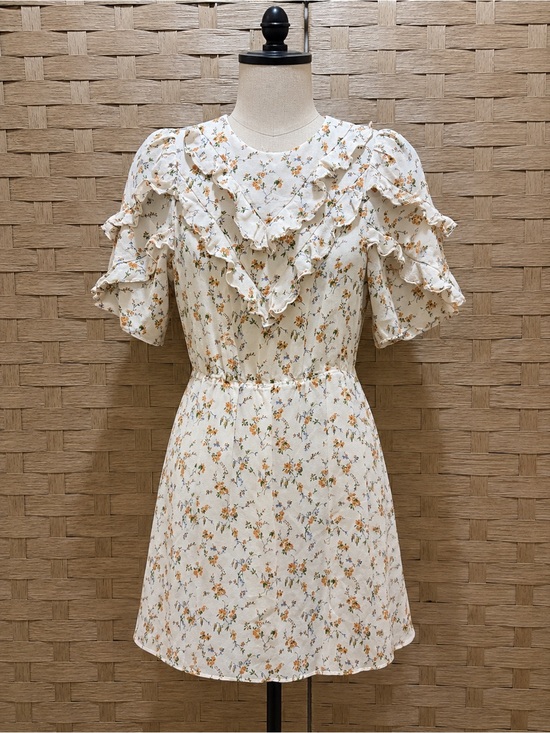 Reformation Dresses & Skirts - Reformation Floral Ruffle Mini Dress Cottagecore Boho Romantic Vintage Style 2